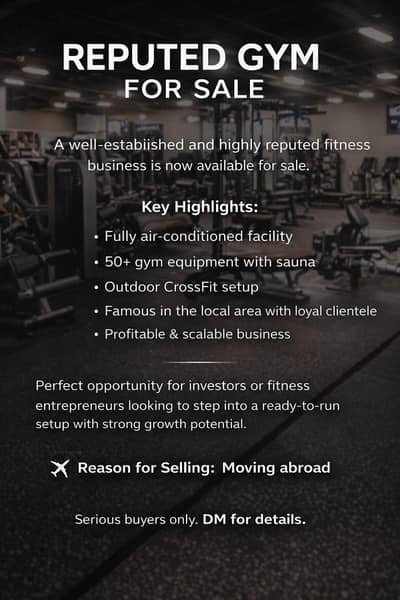Running Profitable Gym for sale