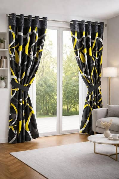 خوبصورت پرنٹڈ پردے (جوڑا) ابھی آرڈر کریں cash on delivery