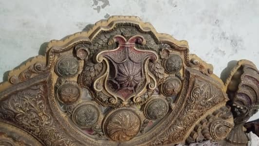 double bed with side table