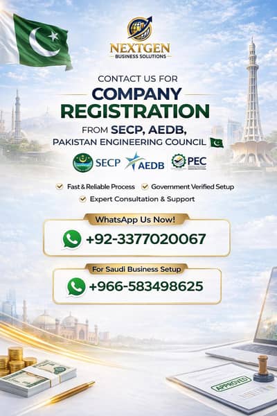 Register Your Company in Pakistan Fast | SECP, AEDB & PEC Approved