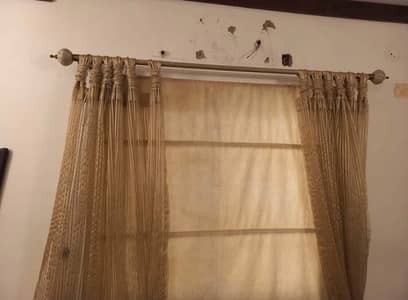 2 single door wardrobe have separate section and curtain with blind