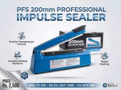 "PFS-200 Professional Impulse Sealer - Brand New Condition"