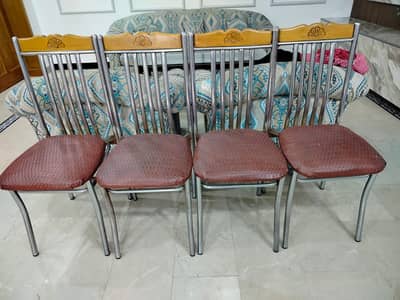 Stainless Steel Chair with Unique Wood