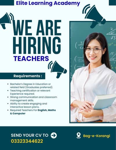 Need Teachers, Graduated Teachers, Teachers Job, Job For Teachers