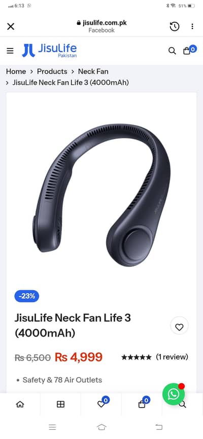 original rechargeable blade less neck cooling fan