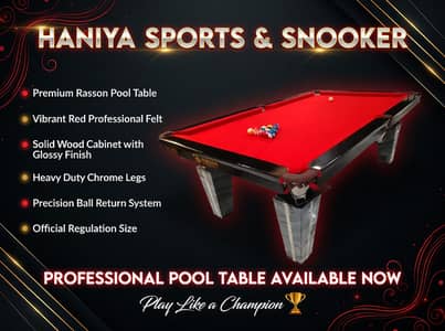 Snooker Table New & Used Available | Snooker Carpet Fittng/Rasson/Cue