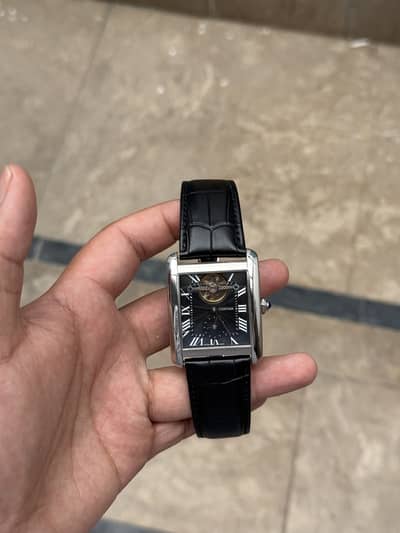 Original cartier automatic watch with premium leather strap