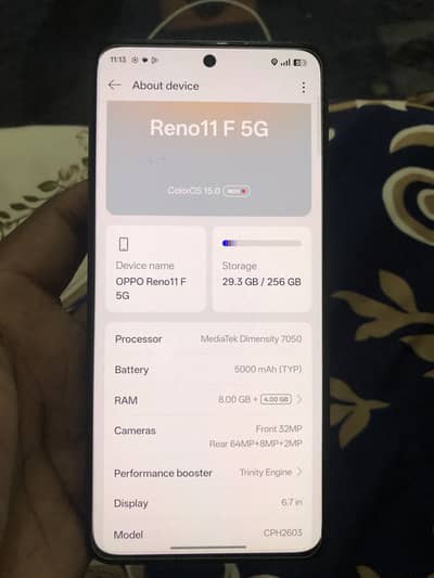 Oppo Reno f11 g5 8+4 gb 256 gb