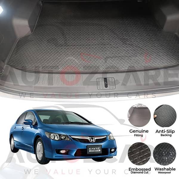 Honda Civic Reborn China Rexine Custom-Size Trunk Mat - Model 2006-2012