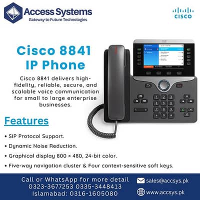Cisco 7942 Cisco SPA303 Cisco 6945 Cisco 8841 |Accsys. pk 0323-3677253