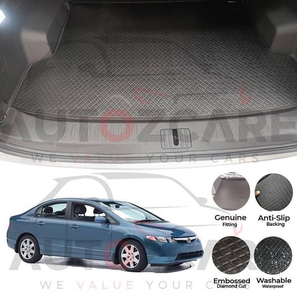 Honda Civic China Rexine Custom-Size Trunk Mat - Model 2002-2005