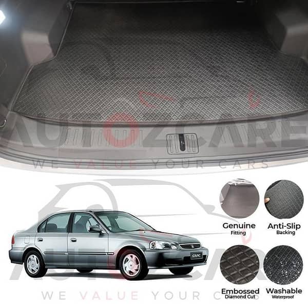 Honda Civic China Rexine Custom-Size Trunk Mat - Model 1996-2001