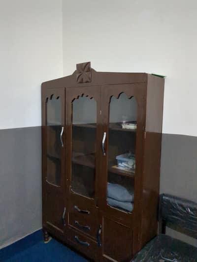 Almirah in tali wood mirror door new polished and finishing just like