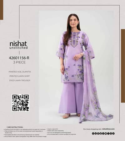 Nishat brand  unstriched loan suite