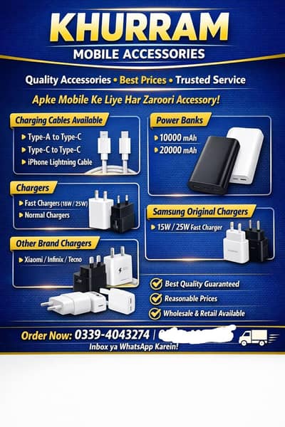 Mobile accessories Available