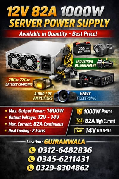12V 82A 1000W Server / Switch Power Supply – Best Price Available