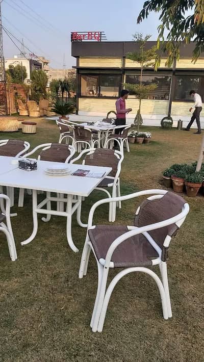 Round Dining Table/Dining UPVC chairs/restaurants furniture/Lawn chair