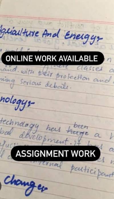 Handwriting Assignment, Typing And Data Entry job Available