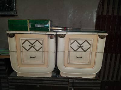 Full bedset with two side tables. Used. No mattress. Negotiable Price