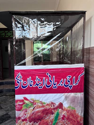 Biryani and samosa food counter with wheels