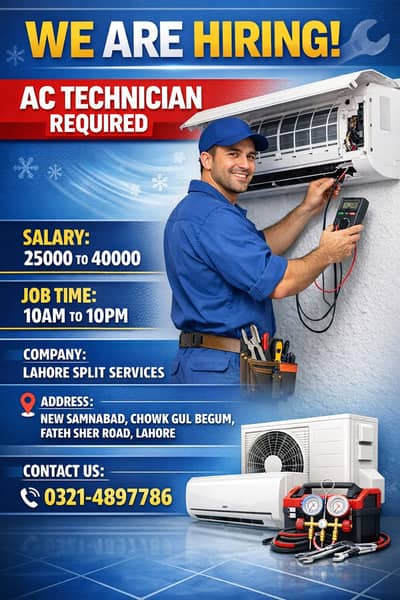 AC technician Job | Staff Required | Urgent Hiring | Male Jobs | Jobs