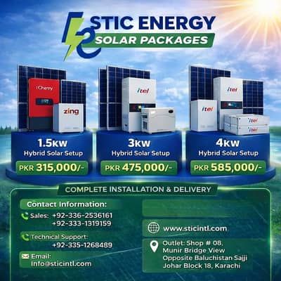 1.5kW, 3kW, 4kW | Inverter Included | Lithium Battery | Full Setup
