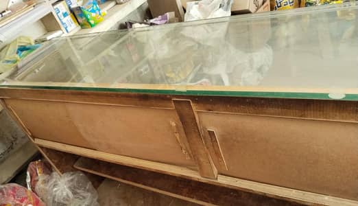 Premium Glass Top Wooden Display Counter For General Shop. . .