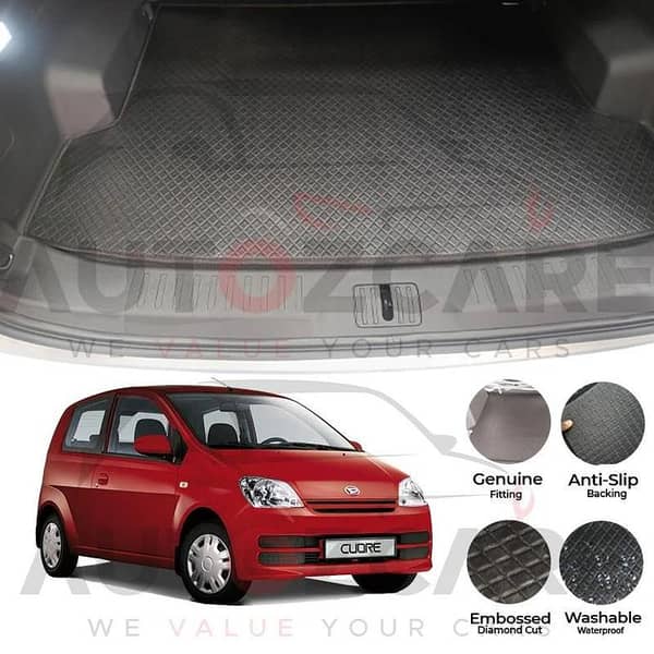 Daihatsu Cuore China Rexine Custom-Size Trunk Mat - Model 2000-2012