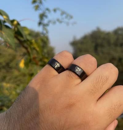 Black Superman Logo Rings for Men Stainless Steel Tarnish free