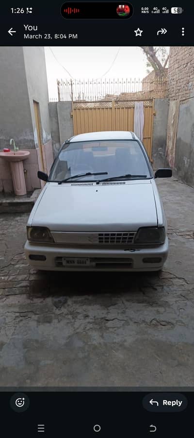 مہران 1990ماڈل ملتان نمبری . 350000