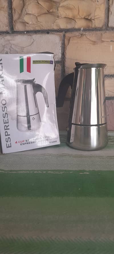 Royalford 4 Cup Stainless Steel Espresso Maker Stovetop