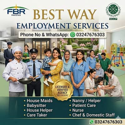 House Maids/Babysitter/Cook/Driver/Patient Care/Nanny/Helper/Available