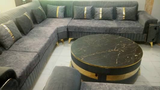 Sofa Set for Sale excellent condition with Table+Diwan+ 2 Pouf