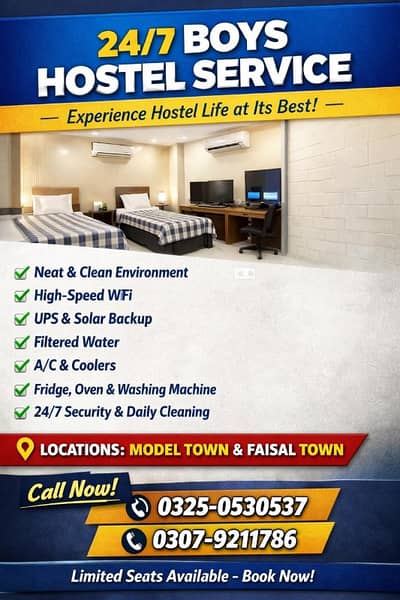 Boys Hostels Room Model Town & Fasial Town