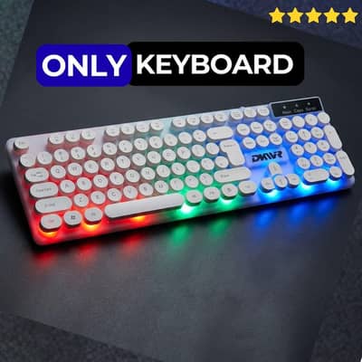 White RGB Gaming Keyboard Round ekys