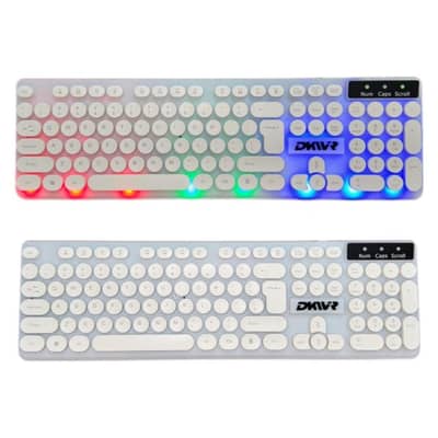 White RGB Round keys keyboard