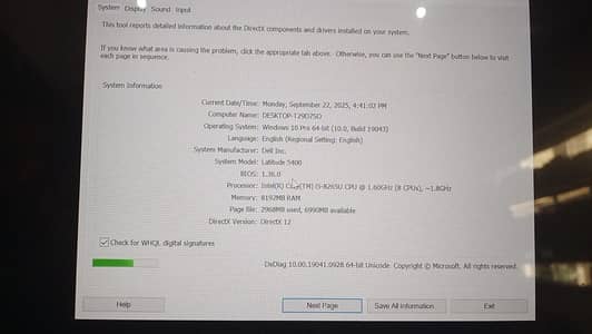 Dell Latitude 5400 i5 8th Gen | 8GB RAM | 256GB SSD
