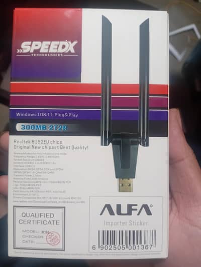 Brand new alfa usb wifi adaptor Double antena for Laptop and Pc