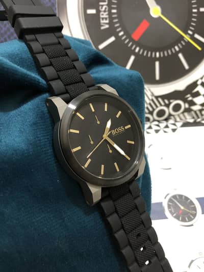 HUGO BOSS-GUN METALLIC-SPORTS WATCH-ORIGINAL NEW-SEIKO CITIZEN CASIO