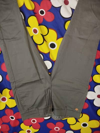 one gray cotton jeans and one black denim jeans