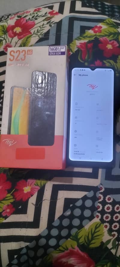 itel s23 (8+8 /128)  box+charger 10by9 condition