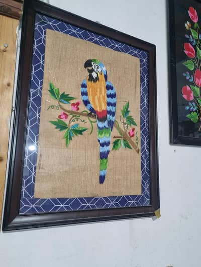 Handmade Thread Art Parrot Frame | Handcrafted Wall Decor