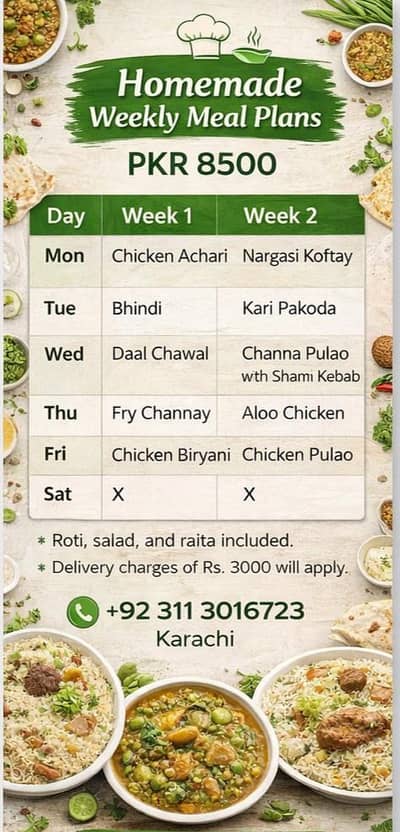 Homemade Fresh Food in Karachi | Daily Tiffin | Hygienic & Affordable