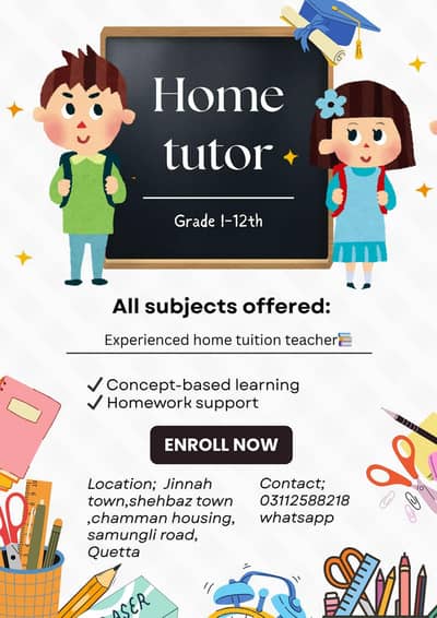 home tuition teacher experienced for all subjects 1-12th