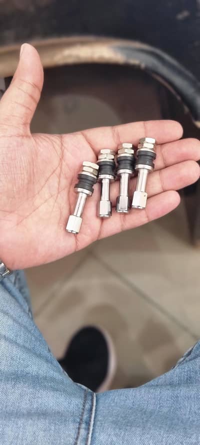  Heavy Duty Steel Tire Nozzles (Unbreakable Type) – Set of 4 