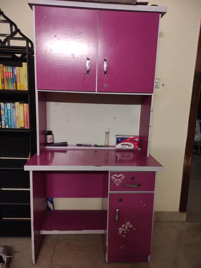 Study Table with Attached Bookshelf (Good condition)