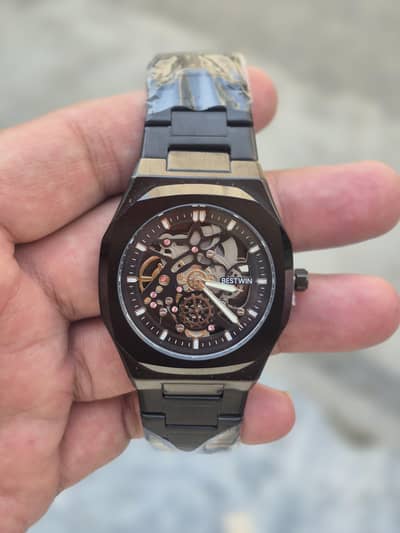 Bestwin Brand AP Skeleton Quartz Wrist Watch