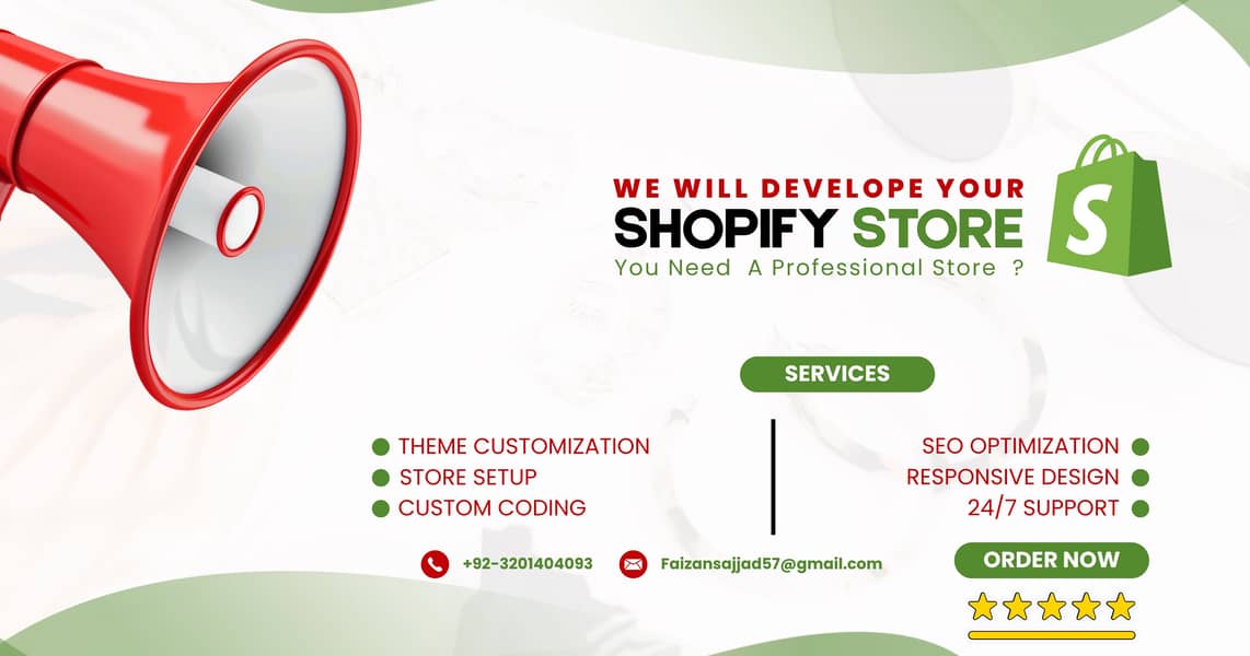 We will develope a professional shopify store 0