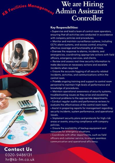 We need Controllers, Admin Assistant Maintenance, Telesales Executive