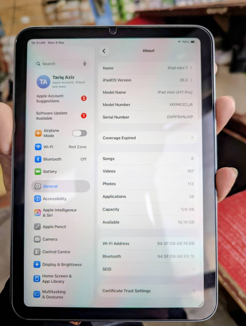 Ipad mini A7 2024 Model 7